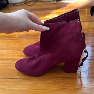 Steve Madden Suede Burgundy Ankle Boots